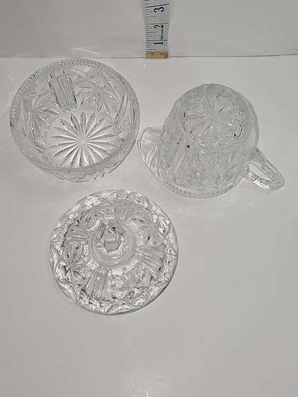 Clear glass creamer & sugar set