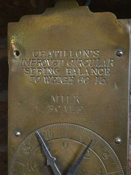 VIntage Chatillon's Improved Circular Spring Balance milk scale.