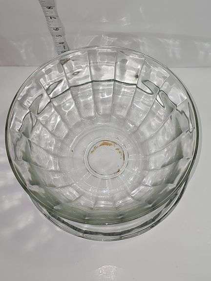 Cleat glass serving bowl & platter