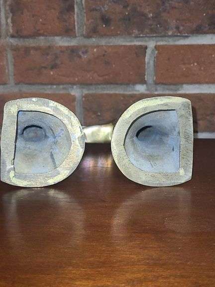 Vintage brass duck head bookends.