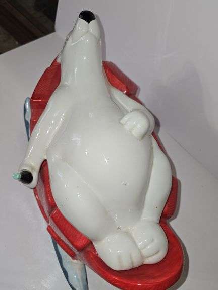 2002 Coca-Cola Polar Bear on a Sled cookie jar