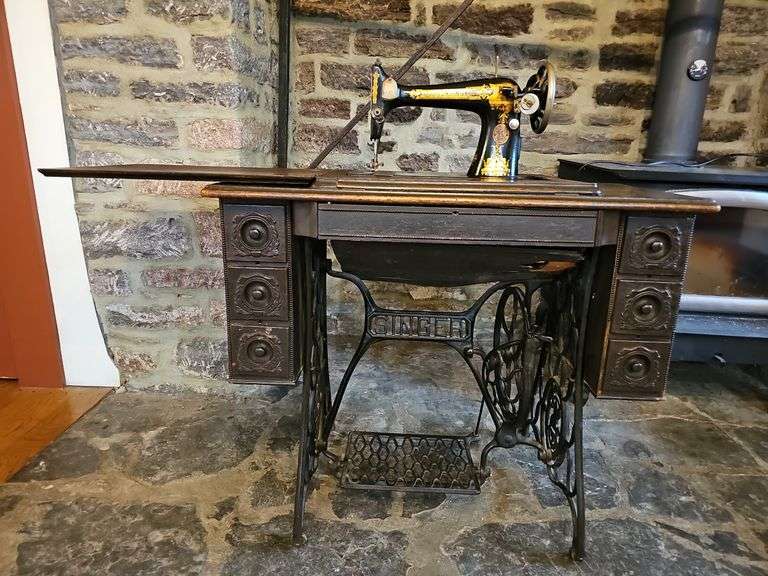 Vintage Singer Sewing Machine with Treadle