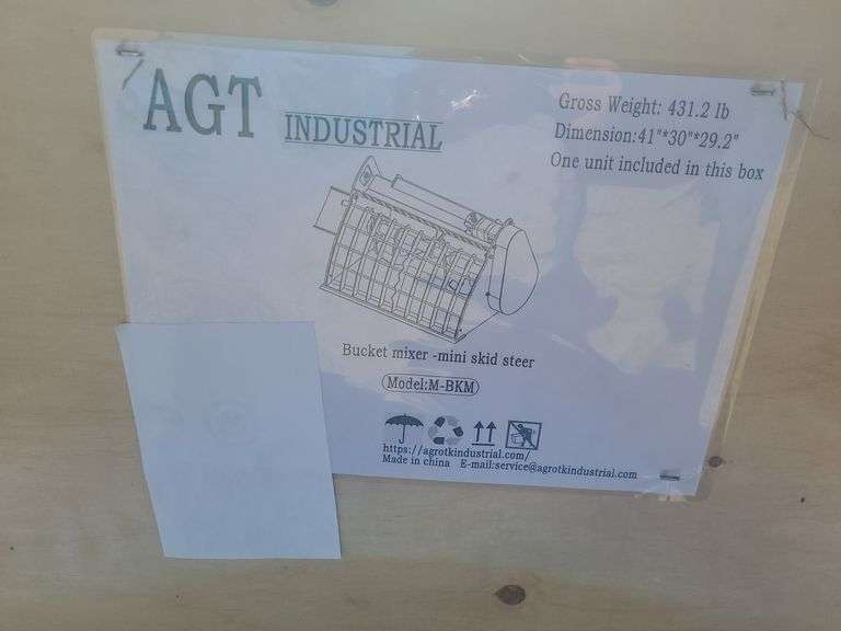 AGT Mini Skid Steer Bucket Mixer