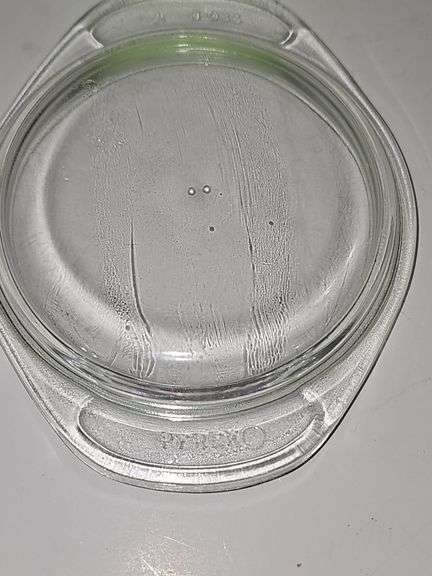 Vintage PYREX casserole dish in the "Forest Fancies" pattern.