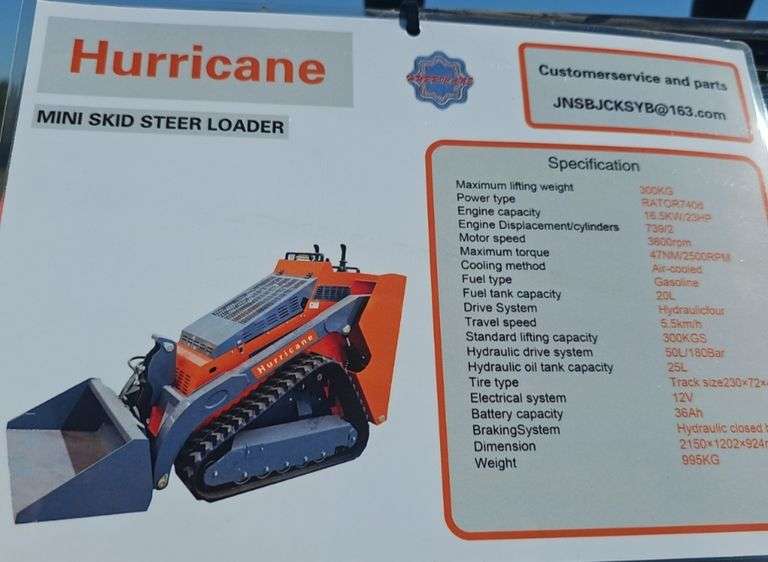 Hurricane Mini Skid Steer Loader