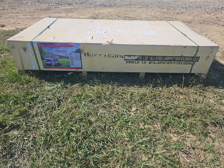 Hurricane All-Steel 20'×20' Carport with 10' Open Sidewalls