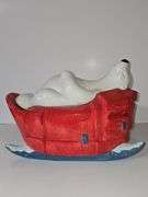 2002 Coca-Cola Polar Bear on a Sled cookie jar