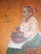 Americana Folk Art painted on wooden board