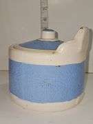 Baby Blue & White Ceramic Salt container with lid