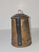 Copper tea/coffee pot with wooden handle