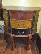 Faux Book Side Table with 3 Drawers