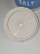 Baby Blue & White Ceramic Salt container with lid