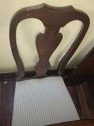 Table, 3 leaves. Includes 1 capatins chair & 5 dining chairs