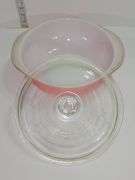 Vintage PYREX Flamingo Pink 024 casserole dish with a lid.
