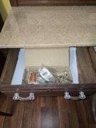 Antique Victorian Walnut Marble Top Dresser & Mirror.