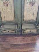 Hand Painted Vintage Style Hutch/TV Armoire