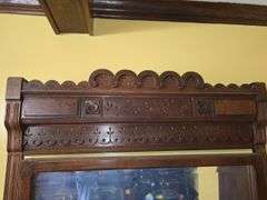 Antique Victorian Walnut Marble Top Dresser & Mirror.