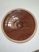 Vintage Monmouth Pottery ovenproof casserole dish with a lid.