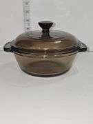 Vintage L'ovenware Amber Casserole Baking Dish with PYREX lid