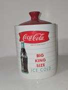 Vintage 1990s Coca-Cola Big King Size Ice Cold ceramic cookie jar.