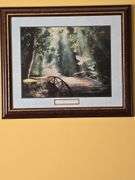 Framed Print, 3pc mirror, shelf, doves, & wall sconce.