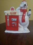 Bear next to Coca-Cola Machine Cookie Jar