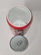 Vintage Coca-Cola can-shaped ceramic cookie jar.