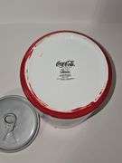 Vintage Coca-Cola can-shaped ceramic cookie jar.