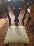 Table, 3 leaves. Includes 1 capatins chair & 5 dining chairs