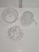 Clear glass creamer & sugar set