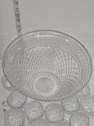 Cut glass punch Bowl, cups