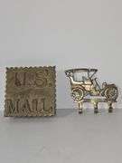 Brass trinket box with lid & brass wall key holder