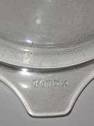 Vintage PYREX Amish "Butterprint" white with turquoise casserole dish with a lid.