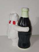 Vintage Coca Cola Polar Bear with Coke Bottle Cookie Jar 1998