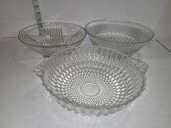 Cut glass serving bowls