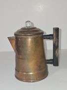 Copper tea/coffee pot with wooden handle