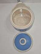 Baby Blue & White Ceramic Salt container with lid