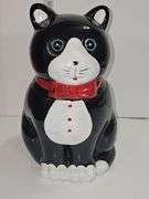 Vintage tuxedo cat cookie jar.