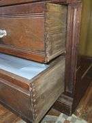 Antique Victorian Walnut Marble Top Dresser & Mirror.