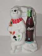 2000 Cola-Cola Coke Work Of Art Polar Bear Cookie Jar