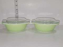 Vintage PYREX casserole dish in the "Forest Fancies" pattern.