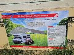 Hurricane All-Steel 20'×20' Carport with 10' Open Sidewalls