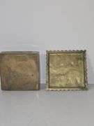 Brass trinket box with lid & brass wall key holder