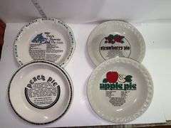 Ceramic pie plates with printed on recipes
