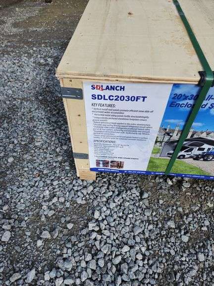 20'×30' All Steel Carport with Enclosed 10' Sidewalls