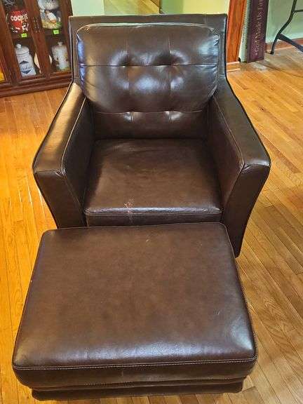 Lazy Boy leather chair & ottoman