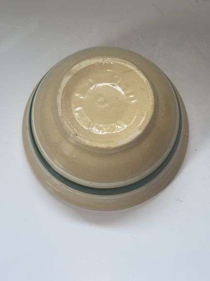 2 yellow stoneware bowls