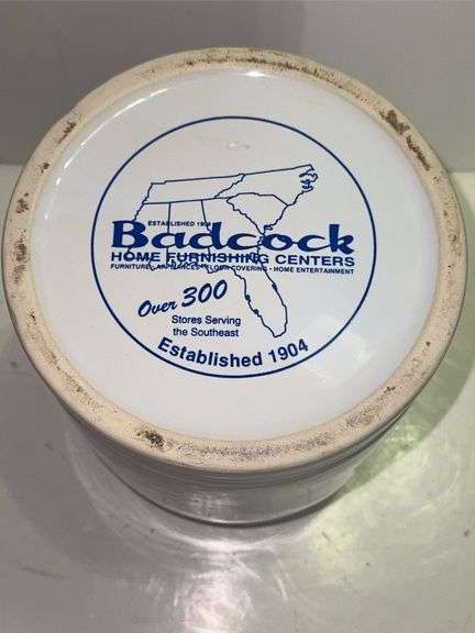 Vintage white ceramic cookie jar .