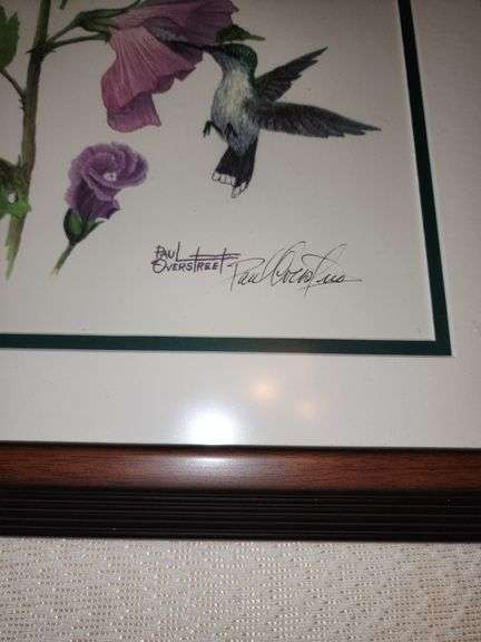 Paul Overstreet Hummingbird prints - framed in matching frames
