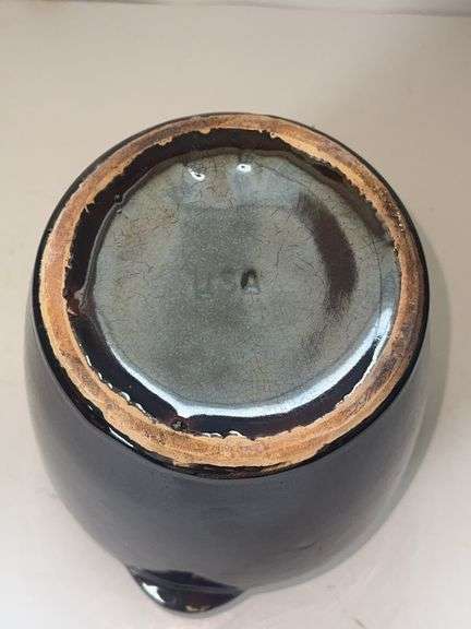 Vintage brown drip glaze cookie jar - USA on the bottom